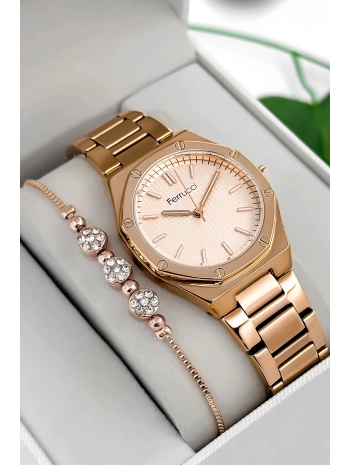 Ferrucci Çelik Kordon & Kasa Kadın Kol Saati, 3atm Suya Dayanıklı Rose Sdfer174