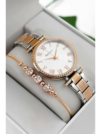Ferrucci Çelik Kordon & Kasa Kadın Kol Saati, 3atm Suya Dayanıklı Rose-gümüş Sdfer178