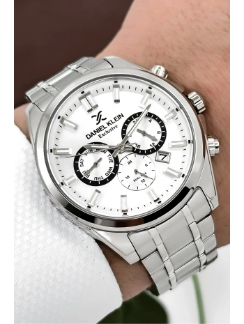 Exclusive Erkek Kol Saati Çelik Kordon&Kasa Gümüş-Beyaz sddk100