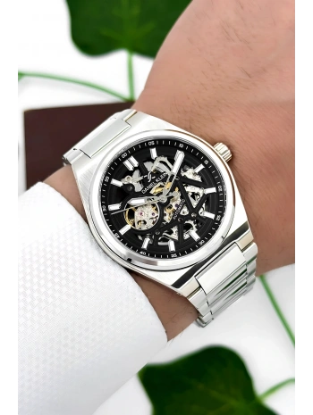 Daniel Klein Çelik Kordon Çelik Kasa Otomatik Mekanizma Erkek Kol Saati Gümüş-Siyah sddk106