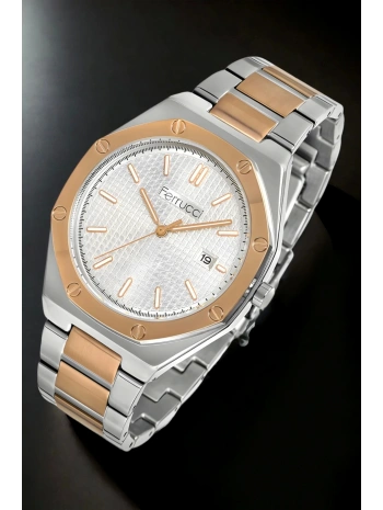 Takvimli Erkek Kol Saati Bileklik Fc.12715tm.02 Gümüş-rose Renk Sdfer127