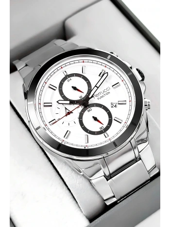 Erkek Kol Saati Function Gümüş Renk, 3 Atm Su Geçirmezlik Bileklik Hediyesi Ile Sdfer003