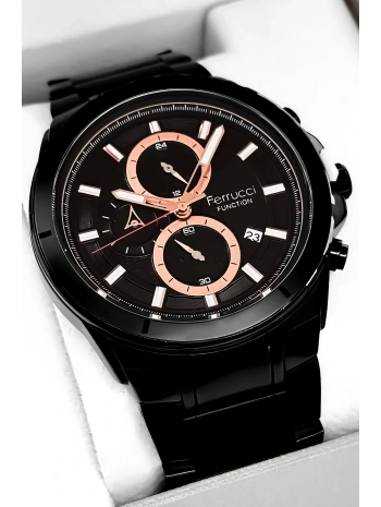 Erkek Kol Saati Function Siyah Renk, 3 Atm Su Geçirmezlik Bileklik Hediyesi Ile Sdfer003