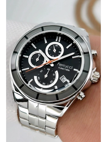 Function Erkek Kol Saati Gümüş-siyah Yeni Sezon Bileklik Hediyeli 3atm Sdfer060