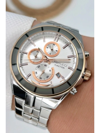 Function Erkek Kol Saati Gümüş-beyaz Yeni Sezon Bileklik Hediyeli 3atm Sdfer060