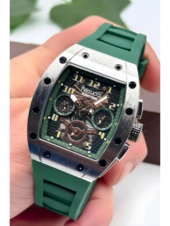 Function Erkek Kol Saati Silikon Kordon Bileklik Hediyeli 3atm Yeşil Sdfer066