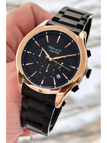 Function Erkek Kol Saati Siyah Çelik Kordon 3atm Suya Dayanıklı Sdfer090
