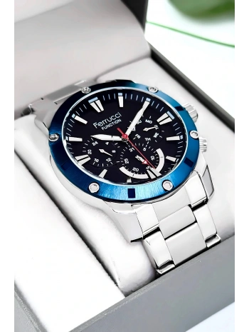 Function Erkek Kol Saati Gümüş-mavi Çelik Kordon 3atm Suya Dayanıklı Sdfer093