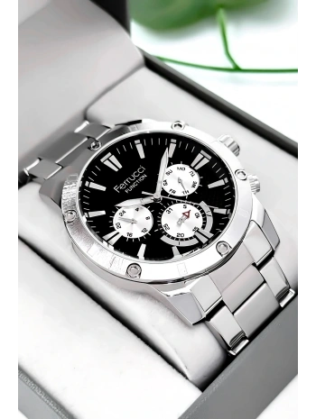 Function Erkek Kol Saati Gümüş-siyah Çelik Kordon 3atm Suya Dayanıklı Sdfer093