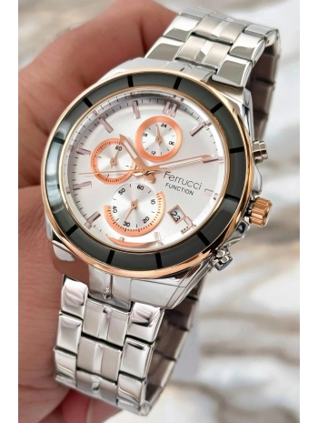 Function Erkek Kol Saati Gümüş-beyaz Çelik Kordon 3atm Suya Dayanıklı Sdfer094