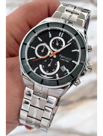 Function Erkek Kol Saati Gümüş-siyah Çelik Kordon 3atm Suya Dayanıklı Sdfer094