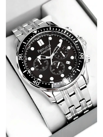 Function Erkek Kol Saati Gümüş-siyah Çelik Kordon 3atm Suya Dayanıklı Sdfer095