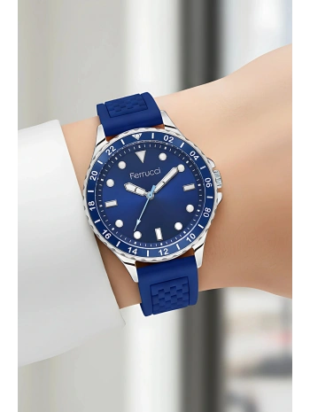 Lacivert Silikon Kordon Gümüş Çelik Kasa Kadın Kol Saati Fc 03282s.02 Bileklik Sdfer096