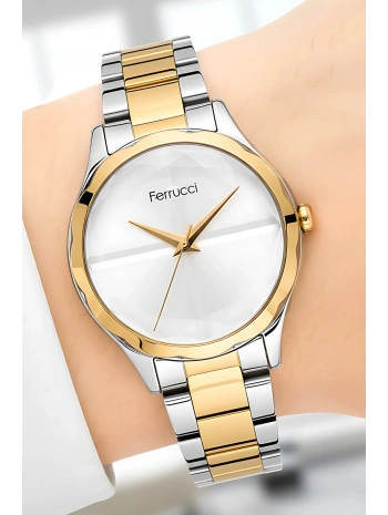 Gümüş-gold Çelik Kordon Çelik Kasa Kadın Kol Saati Fc 13066m.04 Zmfer097