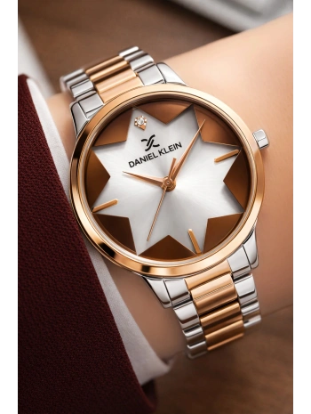 Kadın Kol Saati Rose Gold-gümüş Renk Çelik Kordon&kasa Dke.1.110140-3 Sddk081