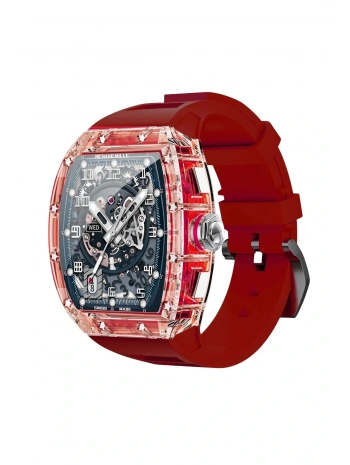 JG.POLO CLUB Kırmızı Renk Darbeye Dayanıklı Akıllı Saat: 2,2 İnç Ekran, Sesli Görüşme ve Siri Asista