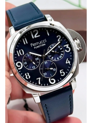 Lacivert Deri Kordon Function Erkek Kol Saati 3atm Bileklik Hediyeli Sdfer141