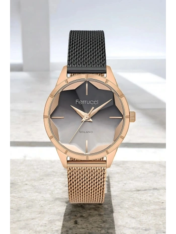 Şık Çelik Kasa Ve Hasır Kordon, Kadın Kol Saati, Orijinal Ve Garantili Rose Gold-siyah Sdfe