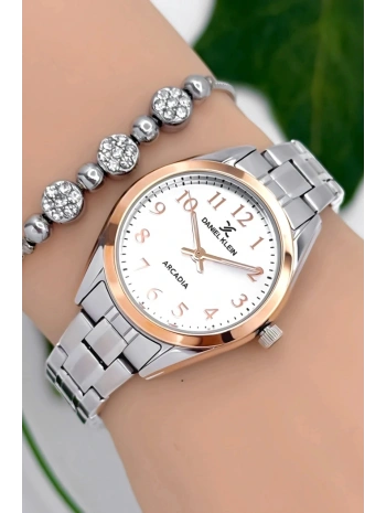 Kadın Kol Saati Gümüş-rose Renk Çelik Kordon&kasa Sddk089