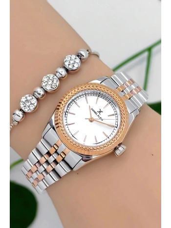 Kadın Kol Saati Rose-gümüş Renk Çelik Kordon&kasa Sddk091