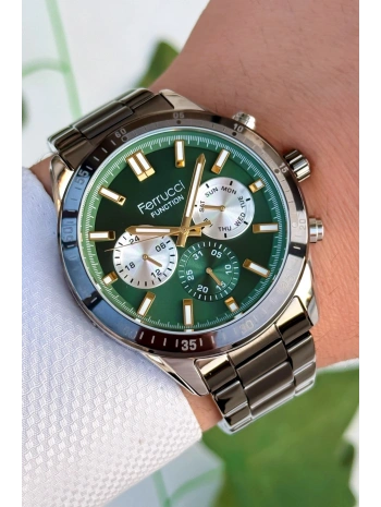 Function Erkek Kol Saati, Çelik Kordon 3atm Suya Dayanıklı Füme Sdfer167