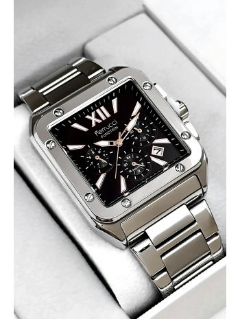 Function Erkek Kol Saati, Çelik Kordon 3atm Suya Dayanıklı Gümüş-siyah-rose Sdfer168