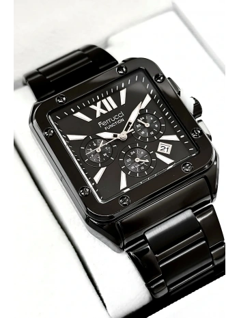 Function Erkek Kol Saati, Çelik Kordon 3atm Suya Dayanıklı Siyah Sdfer168