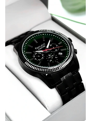 Function Erkek Kol Saati Çelik Kordon Siyah Bileklik Hediyeli 3atm Sdfer170