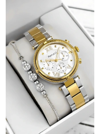 Çelik Kordon & Şık Tasarım, Kadın Kol Saati, 3atm Suya Dayanıklı Gold-gümüş Sdfer171