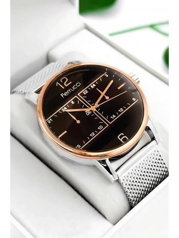 Erkek Kol Saati Çelik Kordon Gümüş-rose Bileklik Hediyeli 3atm Sdfer173