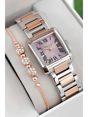 Çelik Kordon & Kasa Kadın Kol Saati, 3atm Suya Dayanıklı Gümüş-rose Sdfer176