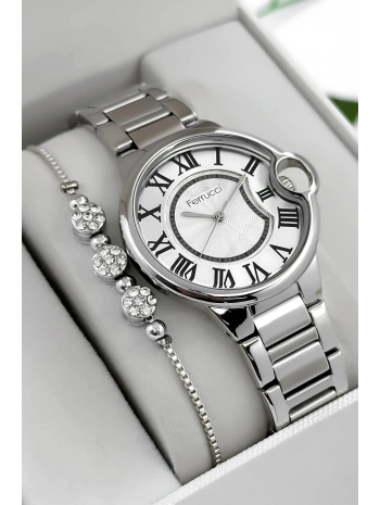 Çelik Kordon & Kasa Kadın Kol Saati, 3atm Suya Dayanıklı Gümüş Sdfer177