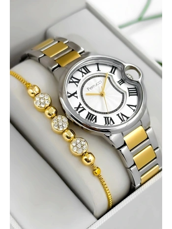 Çelik Kordon & Kasa Kadın Kol Saati, 3atm Suya Dayanıklı Gold-gümüş Sdfer177