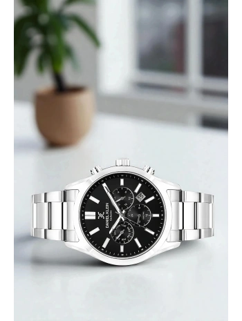Exclusive Erkek Kol Saati Çelik Kordon&Kasa Gümüş-Siyah sddk098