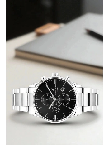 Exclusive Erkek Kol Saati Çelik Kordon&Kasa Gümüş-Siyah sddk099