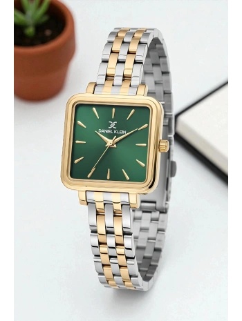 Çelik Kordon&Kasa Kadın Kol Saati+Bileklik Hediyeli Gümüş-Gold sddk109