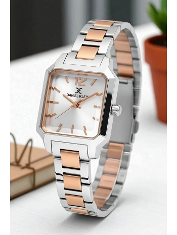 Çelik Kordon&Kasa Kadın Kol Saati+Bileklik Hediyeli Gümüş-Rose sddk110