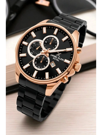 Takvimli Erkek Kol Saati Çelik Kasa&Kordon Bileklik Siyah sddk111