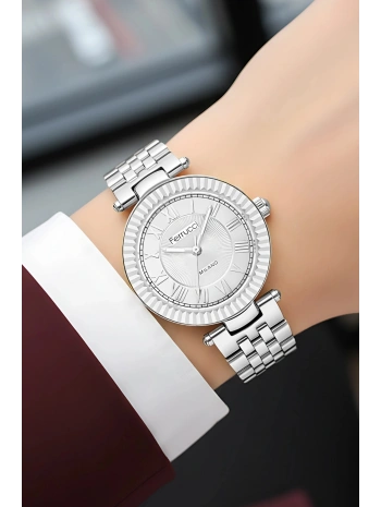 Çelik Kordon Çelik Kasa Kadın Kol Saati Gümüş sdfer184