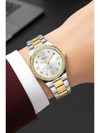 Çelik Kordon Çelik Kasa Kadın Kol Saati Gümüş-Gold sdfer185