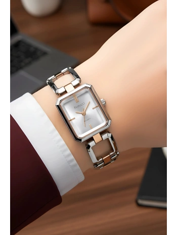 Çelik Kordon Çelik Kasa Kadın Kol Saati Gümüş-Rose sdfer187