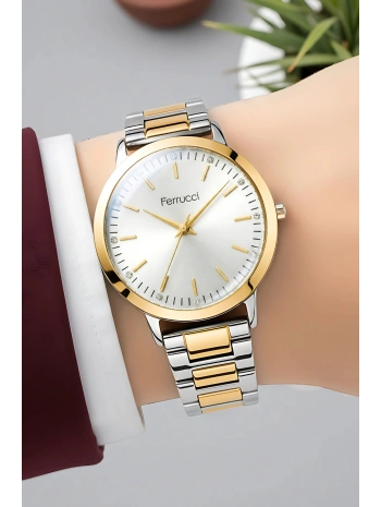 Çelik Kordon Çelik Kasa Kadın Kol Saati Gümüş-Gold sdfer189