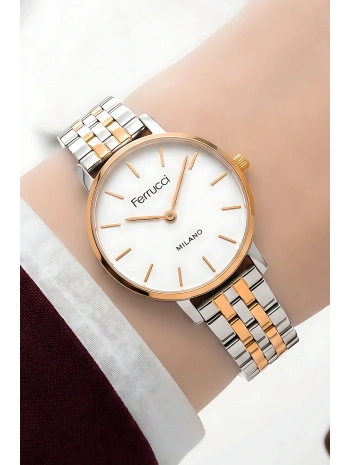 Çelik Kordon Çelik Kasa Kadın Kol Saati Gümüş-Rose sdfer190