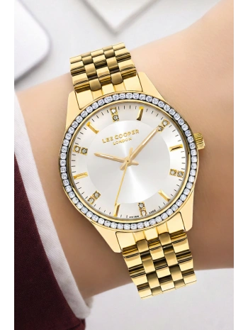 Lee Cooper Gold Renk Çelik Kordon&kasa Kadın Kol Saati Bileklik Hediyeli Sdlc012