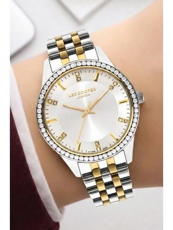 Lee Cooper Gümüş-Gold Renk Çelik Kordon&kasa Kadın Kol Saati Bileklik Hediyeli Sdlc012