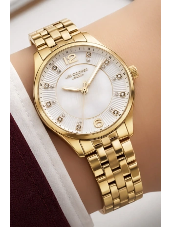 Lee Cooper Gold Renk Çelik Kordon&kasa Kadın Kol Saati Bileklik Hediyeli Sdlc013