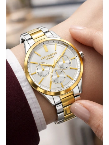 Lee Cooper Gold-gümüş Renk Çelik Kordon&kasa Kadın Kol Saati Bileklik Hediyeli Sdlc010