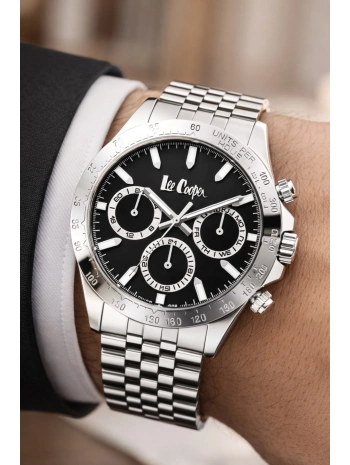 Lee Cooper Gümüş-siyah Renk Çelik Kordon&kasa Fonksiyonlu Erkek Kol Saati 3atm Bileklik Sdlc003