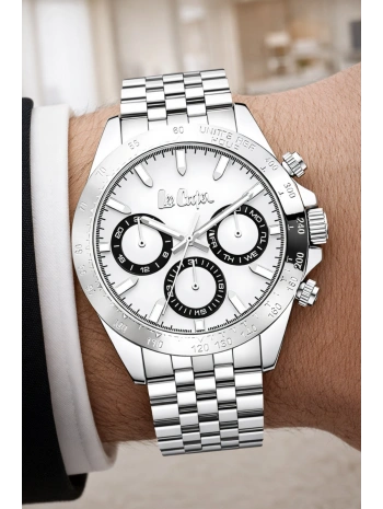 Lee Cooper Gümüş-beyaz Renk Çelik Kordon&kasa Fonksiyonlu Erkek Kol Saati 3atm Bileklik Sdlc003