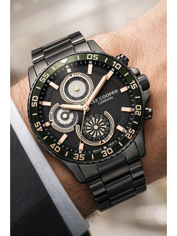 Lee Cooper Füme Renk Çelik Kordon Erkek Kol Saati 3atm Bileklik Sdlc025